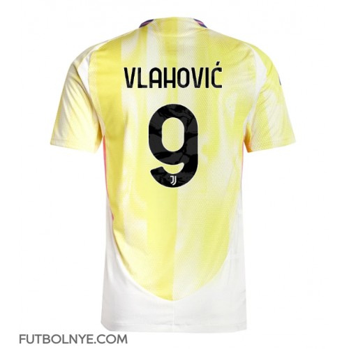 Camiseta Juventus Dusan Vlahovic #9 Visitante Equipación 2024-25 manga corta